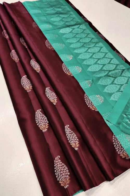 Load image into Gallery viewer, Flaunt Maroon Soft Silk Saree With Glamorous Blouse Piece
