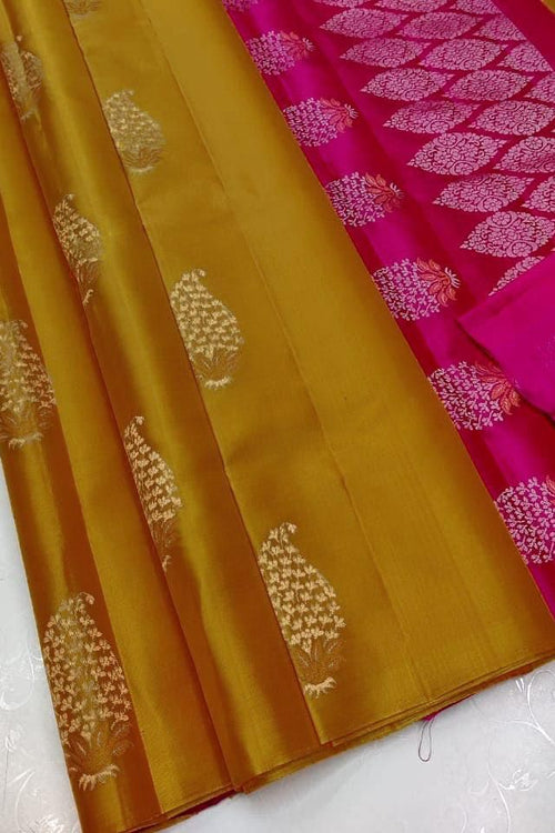 Load image into Gallery viewer, Classy Mustard Soft Silk Saree With Lustrous Blouse Piece
