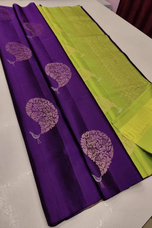 Load image into Gallery viewer, Ideal Purple Soft Silk Saree With Chatoyant Blouse Piece
