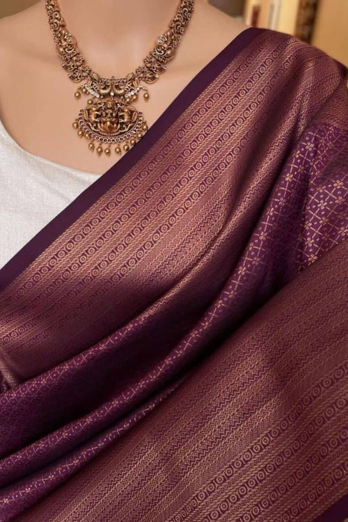 Load image into Gallery viewer, Outstanding Purple Soft Silk Saree With Charming Blouse Piece

