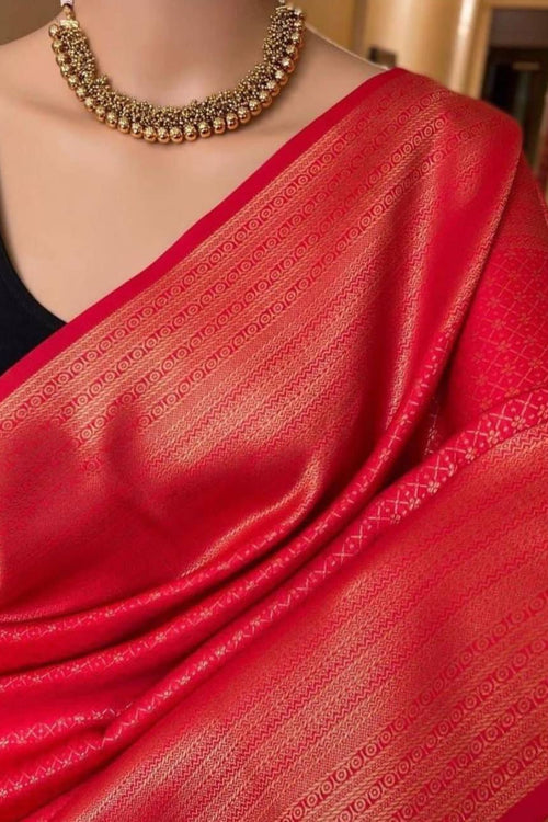 Load image into Gallery viewer, Mesmerising Red Soft Silk Saree With Wonderful Blouse Piece
