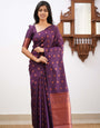 Charming Purple Soft Silk Saree With Stylish Blouse Piece