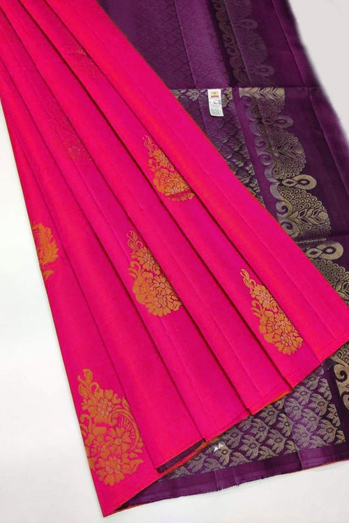 Load image into Gallery viewer, Lassitude Dark Pink Soft Silk Saree With Mellifluous Blouse Piece
