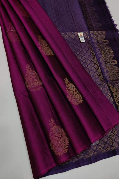 Confounding Purple Soft Silk Saree With Engaging Blouse Piece