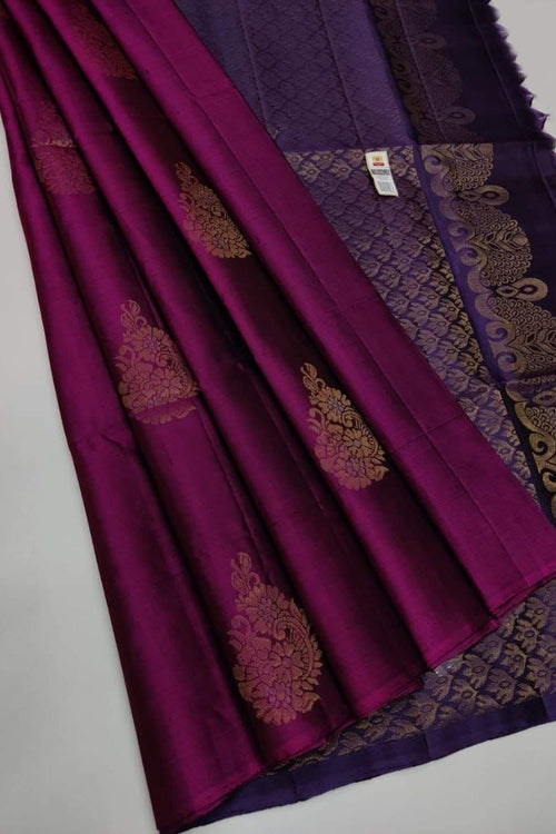 Load image into Gallery viewer, Confounding Purple Soft Silk Saree With Engaging Blouse Piece
