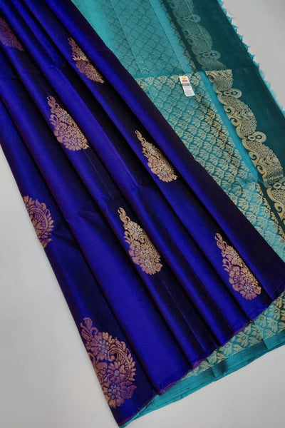 Ideal Royal Blue Soft Silk Saree With Bucolic Blouse Piece – LajreeDesigner