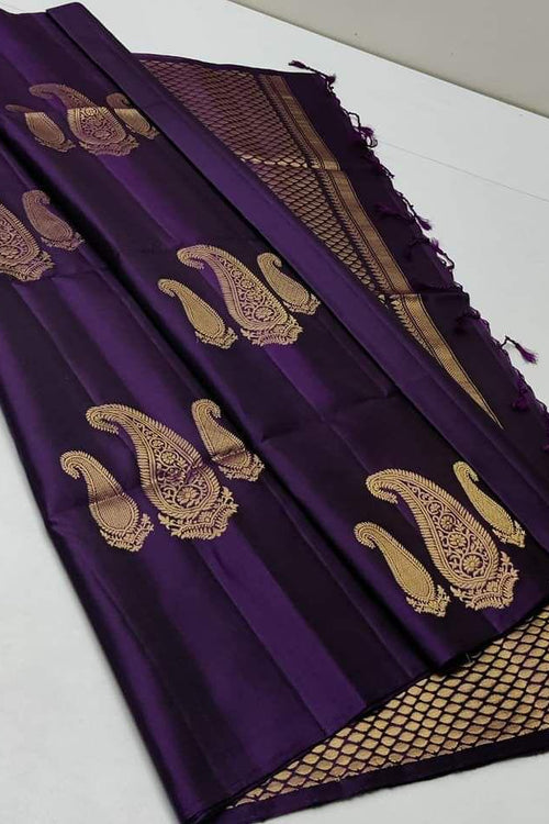 Buy 1ST STITCH FAB Woven, Embellished, Floral Print, Solid/Plain Kanjivaram  Pure Silk, Art Silk Purple Sarees Online @ Best Price In India |  Flipkart.com