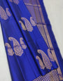 Imbrication Royal Blue  Soft Silk Saree With Quintessential Blouse Piece