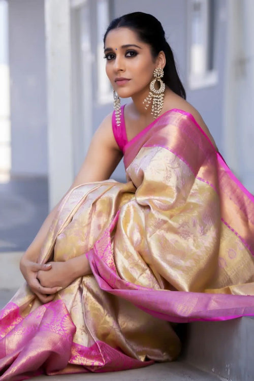 Load image into Gallery viewer, Snappy Beige Soft Silk Saree With Staggering Blouse Piece
