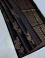 Petrichor Black Soft Silk Saree With Rhapsodic Blouse Piece