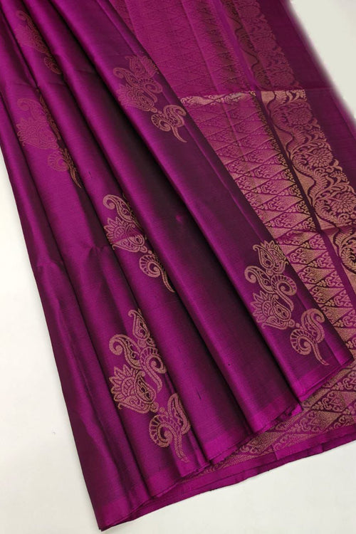 Load image into Gallery viewer, Desultory Dark Pink Soft Silk Saree With Nebula Blouse Piece
