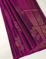 Desultory Dark Pink Soft Silk Saree With Nebula Blouse Piece