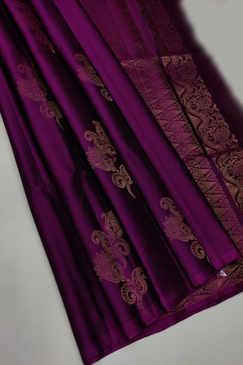 Load image into Gallery viewer, Groovy Purple Soft Silk Saree With Aplomb Blouse Piece
