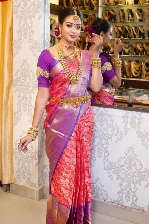 Load image into Gallery viewer, Prodigal Dark Pink Soft Silk Saree With Allure Blouse Piece
