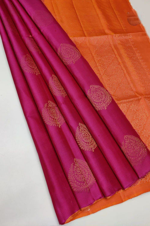 Load image into Gallery viewer, Pleasurable Dark Pink Soft Silk Saree With Posh Blouse Piece
