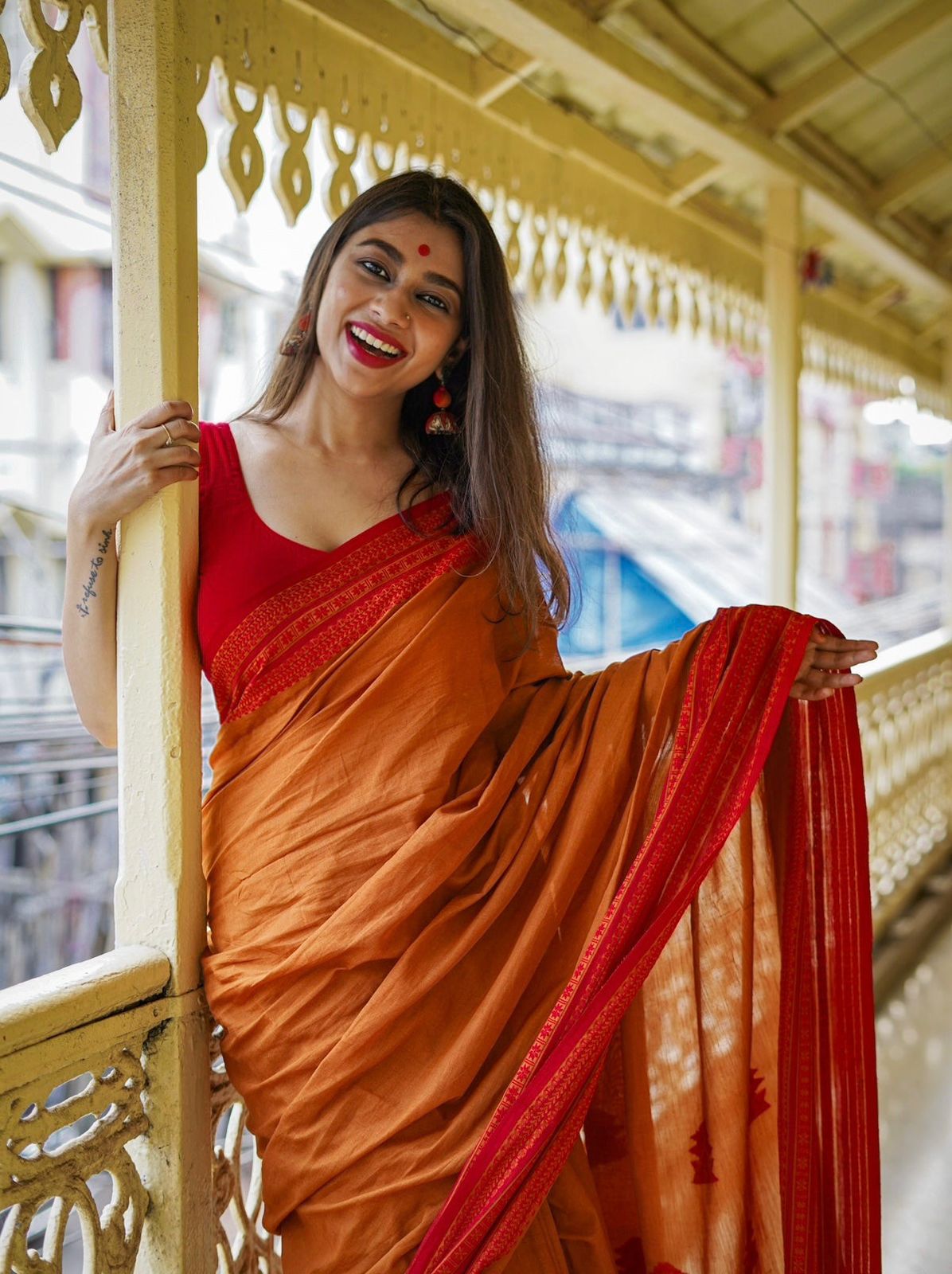 Stunning Yellow Cotton Silk Saree With Glowing Blouse Piece