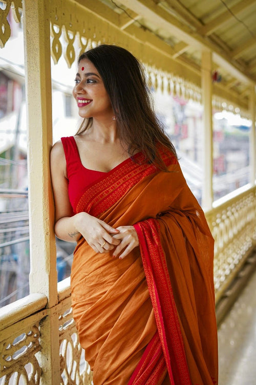 Load image into Gallery viewer, Stunning Yellow Cotton Silk Saree With Glowing Blouse Piece
