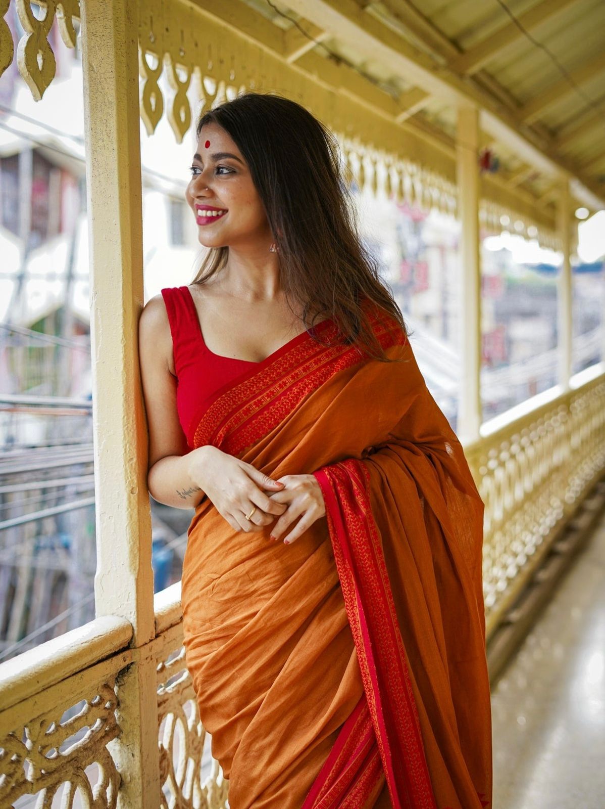 Stunning Yellow Cotton Silk Saree With Glowing Blouse Piece