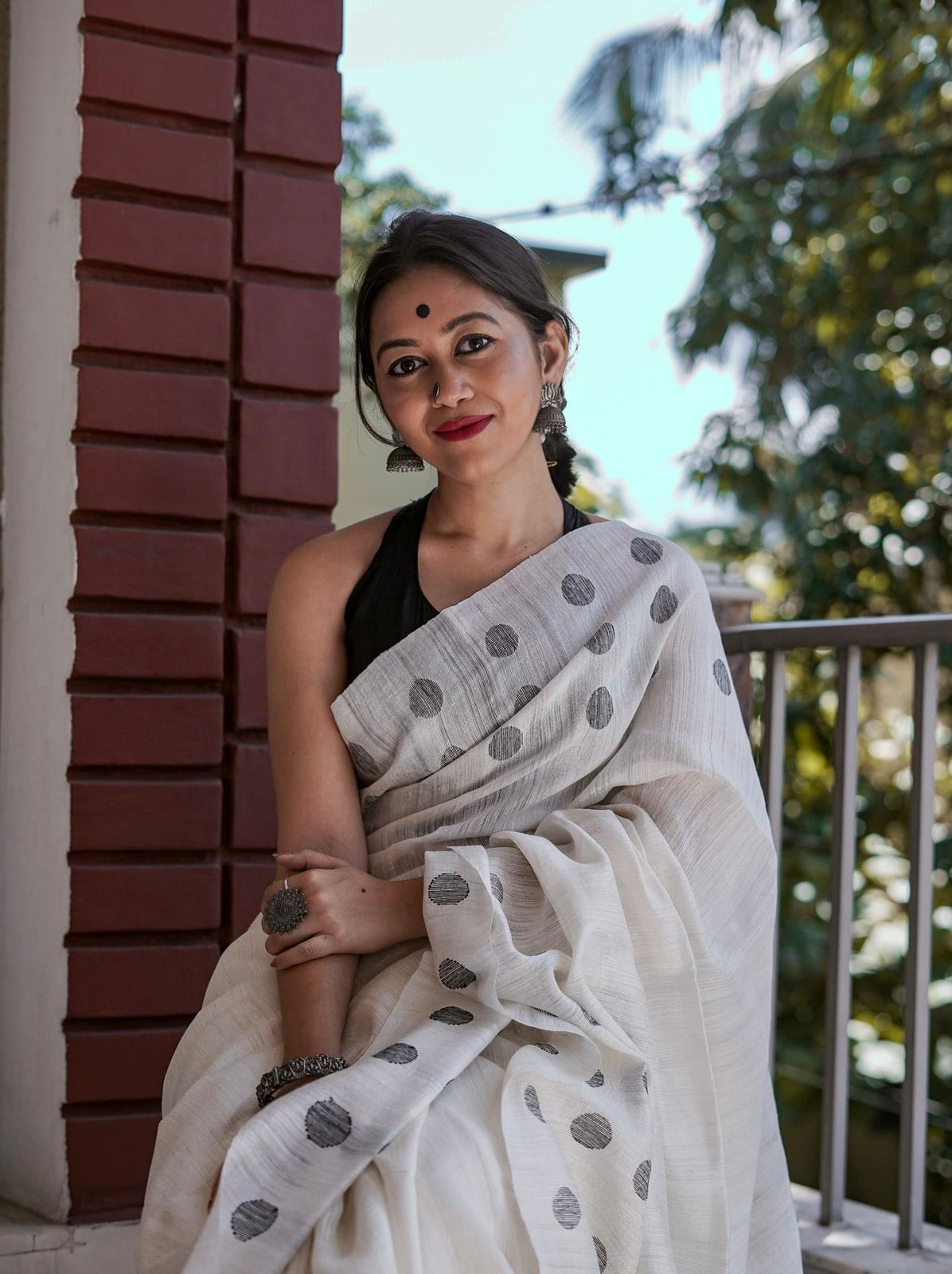 Bucolic Off White Cotton Silk Saree With Evocative Blouse Piece