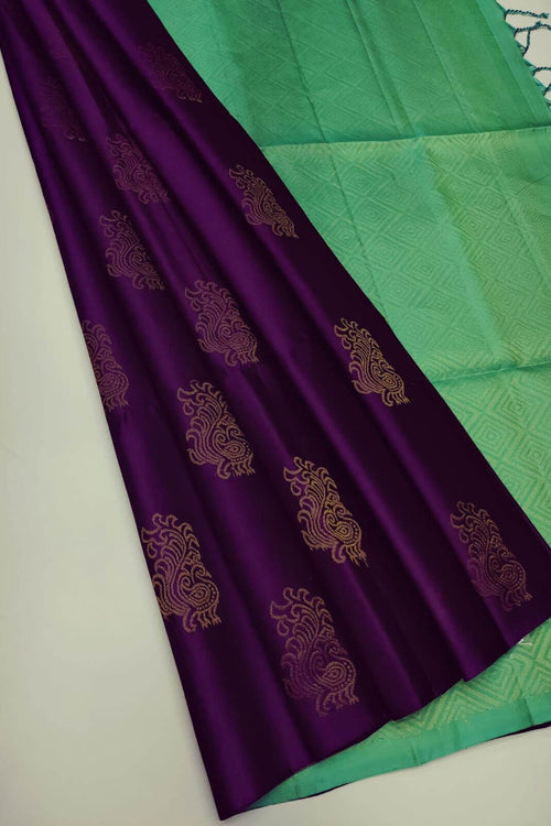 Load image into Gallery viewer, Effulgent Purple Soft Silk Saree With Exemplary Blouse Piece
