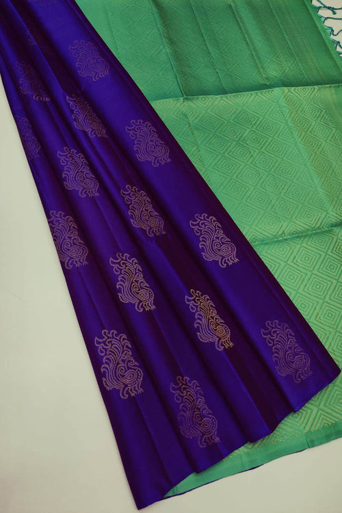 Load image into Gallery viewer, Imaginative Royal Blue Soft Silk Saree With Ratatouille Blouse Piece
