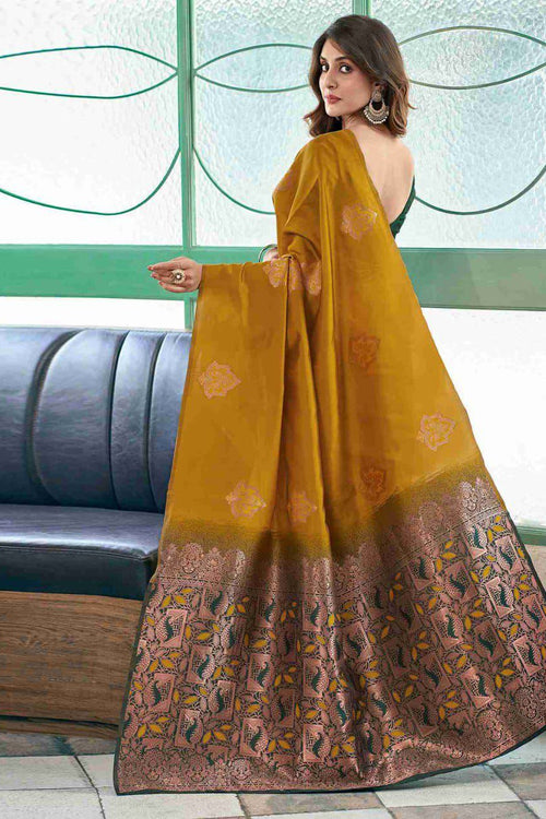 Load image into Gallery viewer, Deserving Mustard Soft Silk Saree With Designer Blouse Piece
