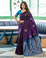 Opulent Purple Soft Silk Saree With Glorious Blouse Piece