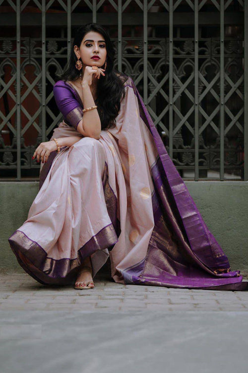 Load image into Gallery viewer, Flaunt Peach Soft Silk Saree With Intricate Blouse Piece
