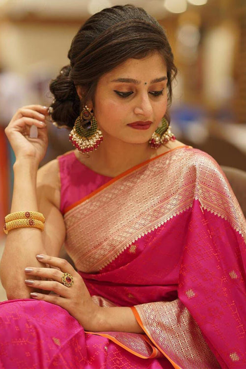 Load image into Gallery viewer, Petrichor Dark Pink Soft Silk Saree With Tremendous Blouse Piece
