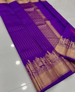 Delightful Purple Soft Silk Saree With Exuberant Blouse Piece