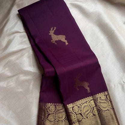 Luxuriant Purple Soft Banarasi Silk Saree With Resplendent  Blouse Piece