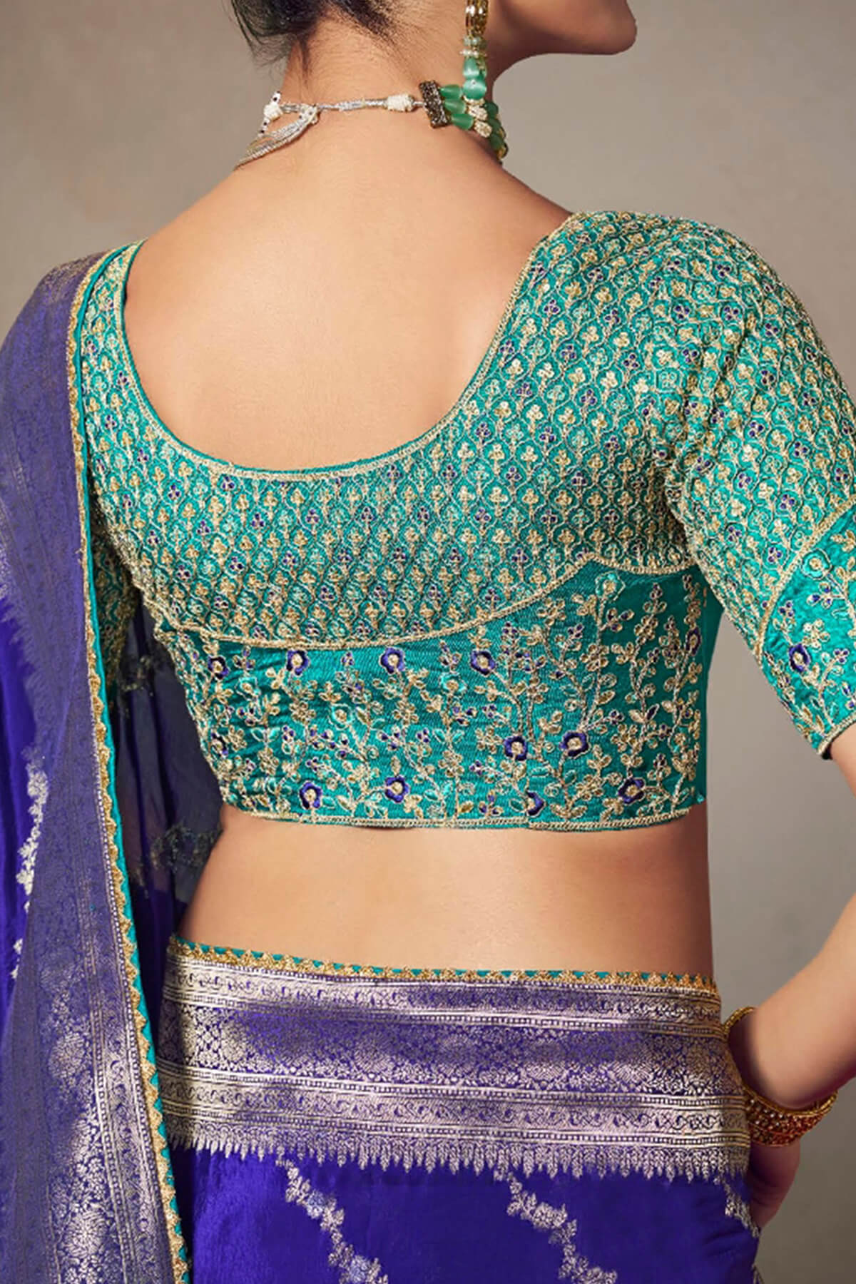 Jubilant Royal Blue Banarasi Silk Saree With Embroidery Blouse Piece