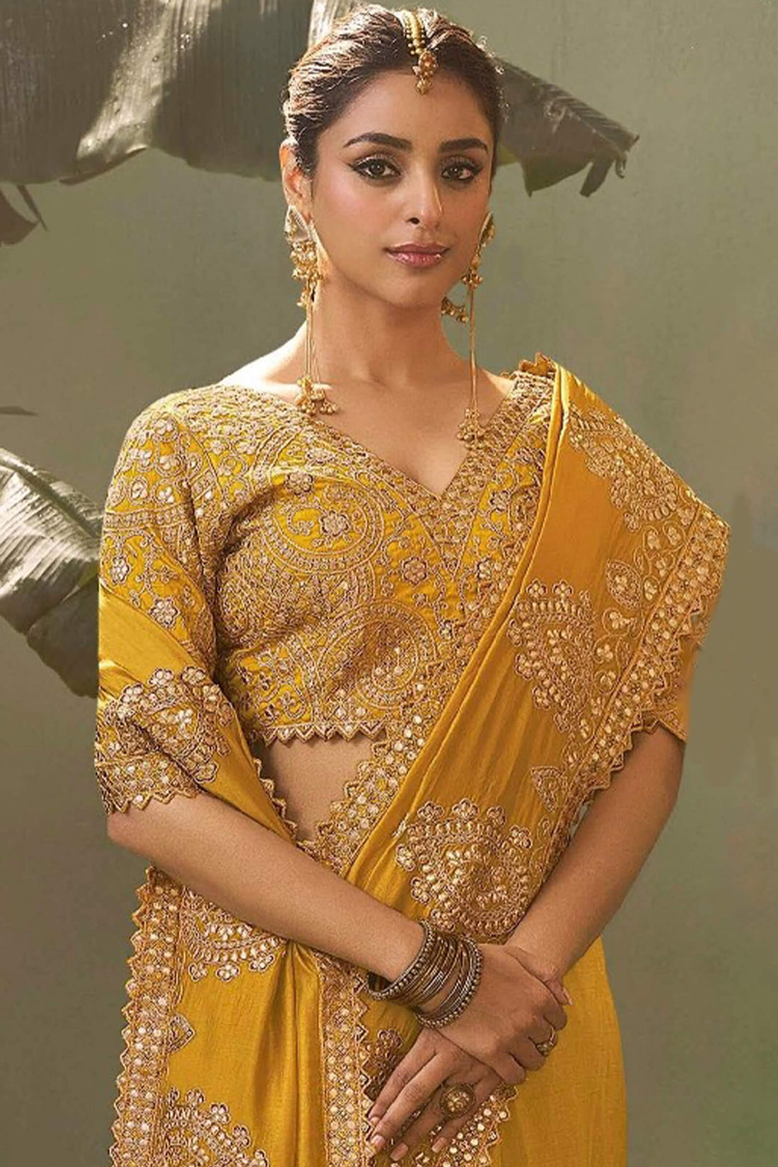Seraphic Yellow Soft Silk Embroidery Work Saree With Dazzling Blouse Piece