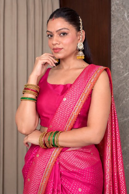 Dixita Patel In Dark Pink Pure Viscose Dola Silk Saree