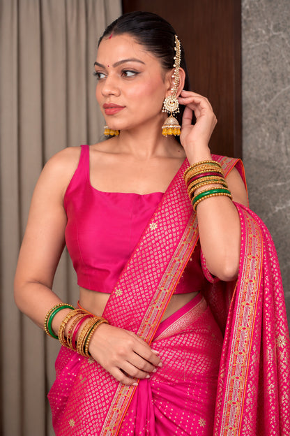 Dixita Patel In Dark Pink Pure Viscose Dola Silk Saree