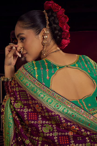 Resonant Purple Pure Viscose Dola Silk Saree With Susurrous Blouse Piece