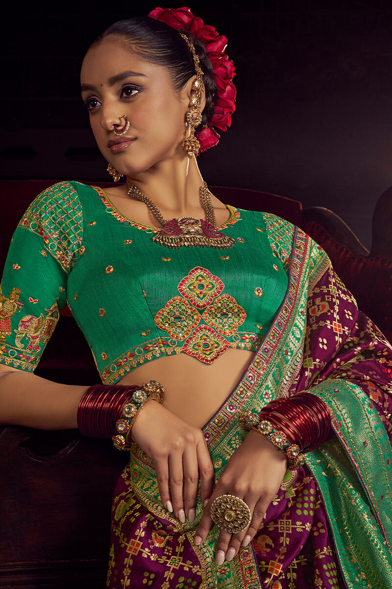 Resonant Purple Pure Viscose Dola Silk Saree With Susurrous Blouse Piece