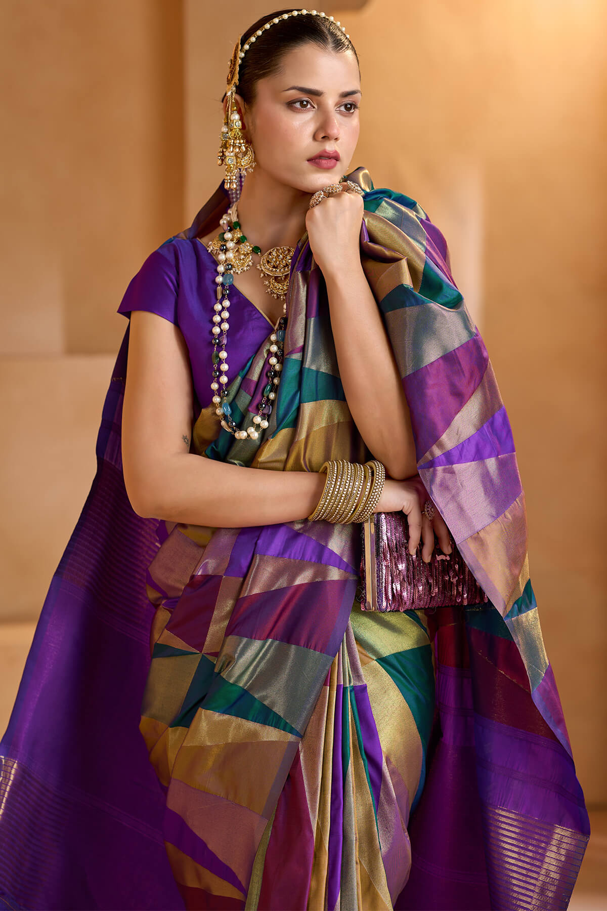 Dazzling Multicolor Soft Silk Saree With Ideal Blouse Piece