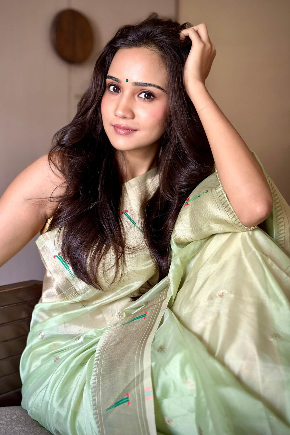 Aashi Singh In Pista Organza Paithani Saree