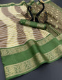 Beleaguer Pista Digital Printed Dola Silk Saree With Demure Blouse Piece