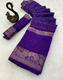 Smart Purple Digital Printed Dola Silk Saree With Engrossing Blouse Piece