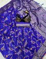 Enthralling Royal Blue Soft Banarasi Silk Saree With Effulgent Blouse Piece