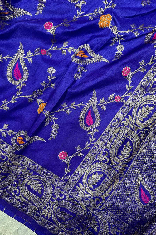 Load image into Gallery viewer, Enthralling Royal Blue Soft Banarasi Silk Saree With Effulgent Blouse Piece
