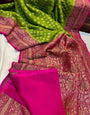 Radiant Perrot Soft Banarasi Silk Saree With Desirable Blouse Piece