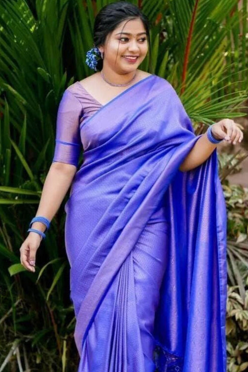 Load image into Gallery viewer, Seraglio Royal Blue Kanjivaram Silk Saree With Eloquence Blouse Piece
