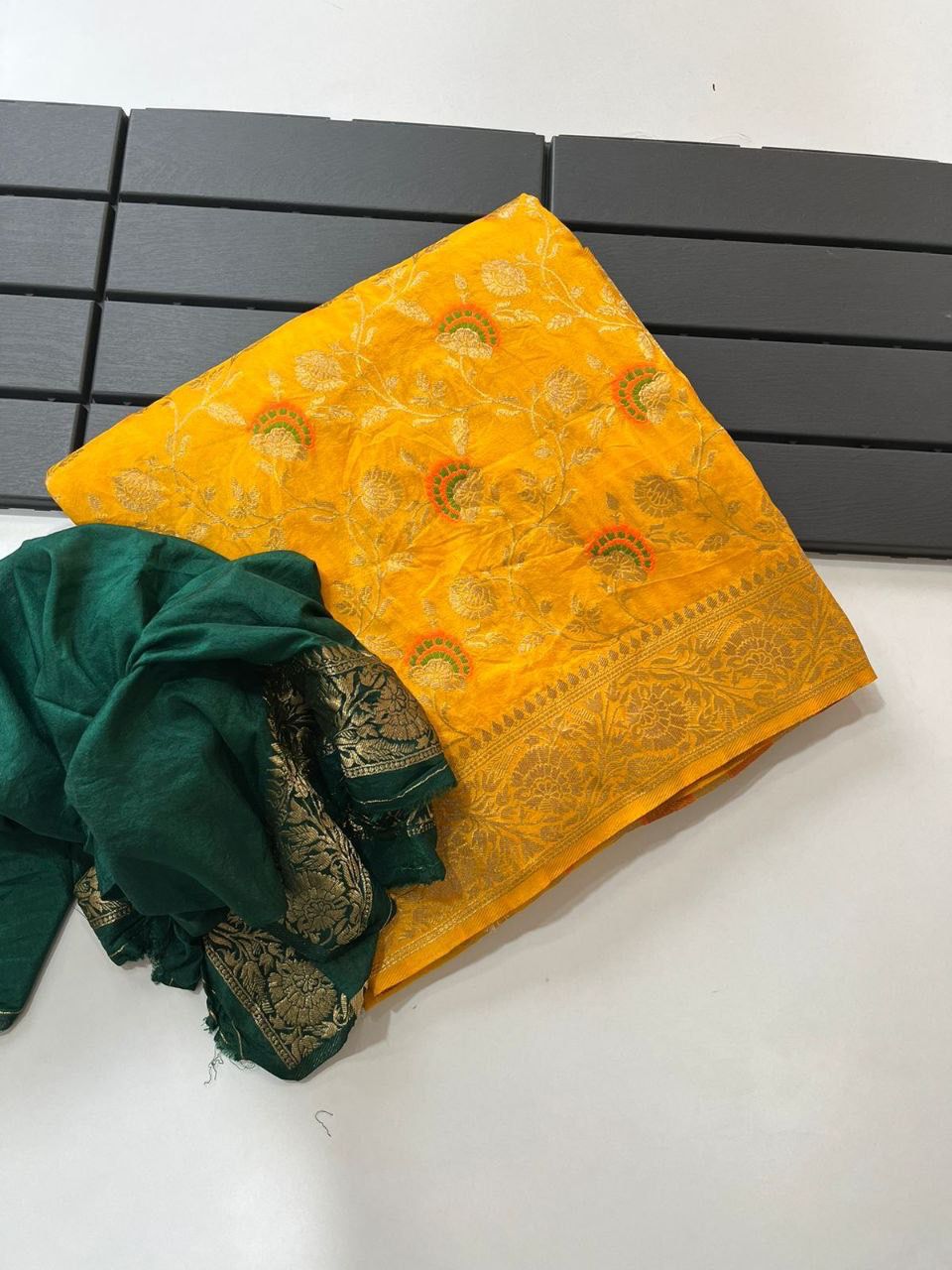 Beleaguer Yellow Soft Banarasi Silk Saree With Exquisite Blouse Piece