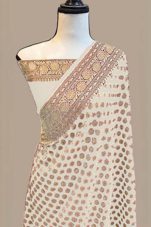 Load image into Gallery viewer, Flattering Beige Soft Banarasi Silk Saree With Elegant Blouse Piece
