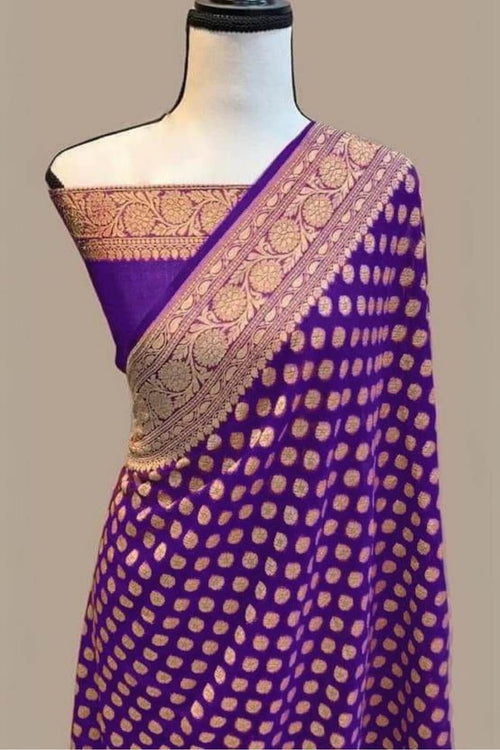 Load image into Gallery viewer, Twirling Royal Blue Soft Banarasi Silk Saree With Divine Blouse Piece
