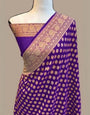 Twirling Royal Blue Soft Banarasi Silk Saree With Divine Blouse Piece
