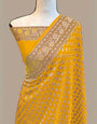 Blissful Yellow Soft Banarasi Silk Saree With Engrossing Blouse Piece